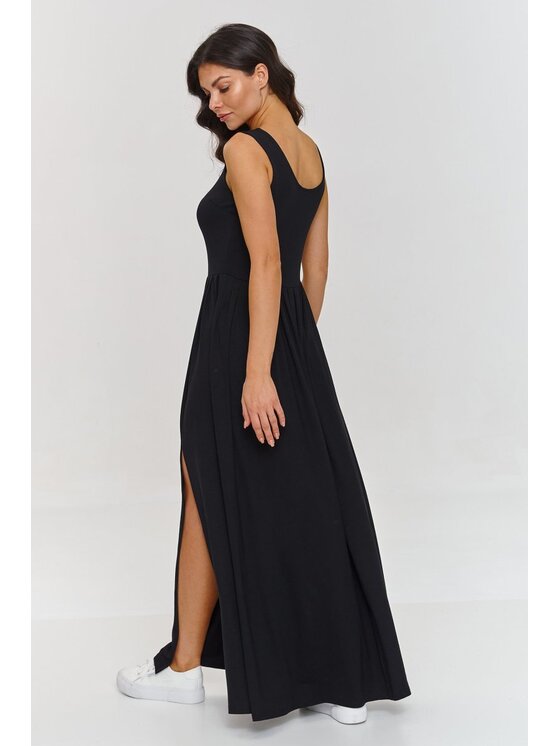 Makadamia Makadamia Sukienka codzienna M874 Czarny Flared Fit