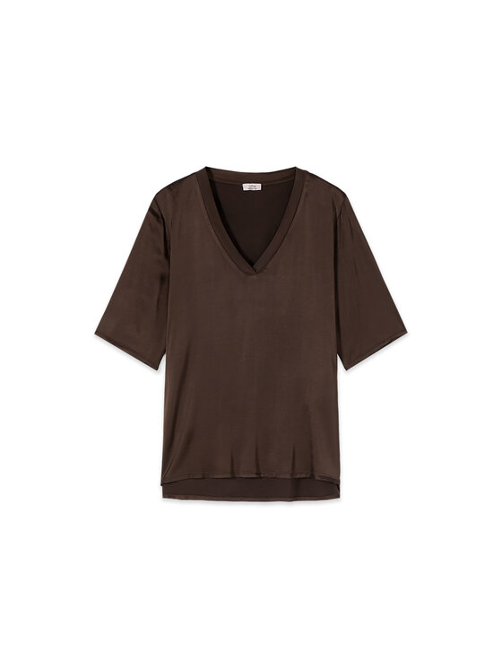 Oltre Oltre Bluzka 2082R003177N032 Brązowy Regular Fit