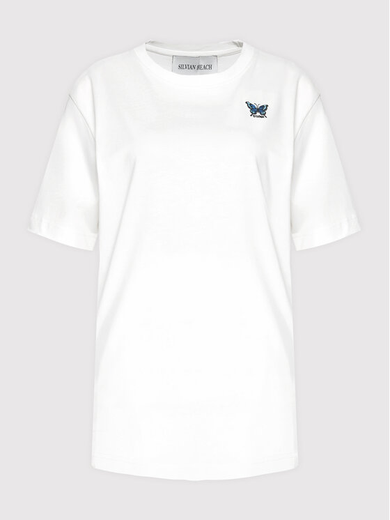 Silvian Heach Silvian Heach T-Shirt Kaisa PGP22373TS Λευκό Oversize