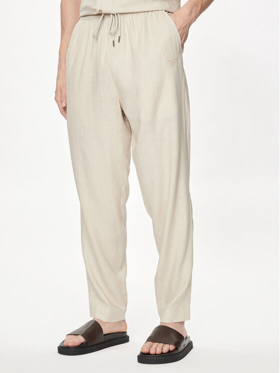 Emporio Armani Underwear Pantaloni din material 211871 4R467 00040 Écru Regular Fit