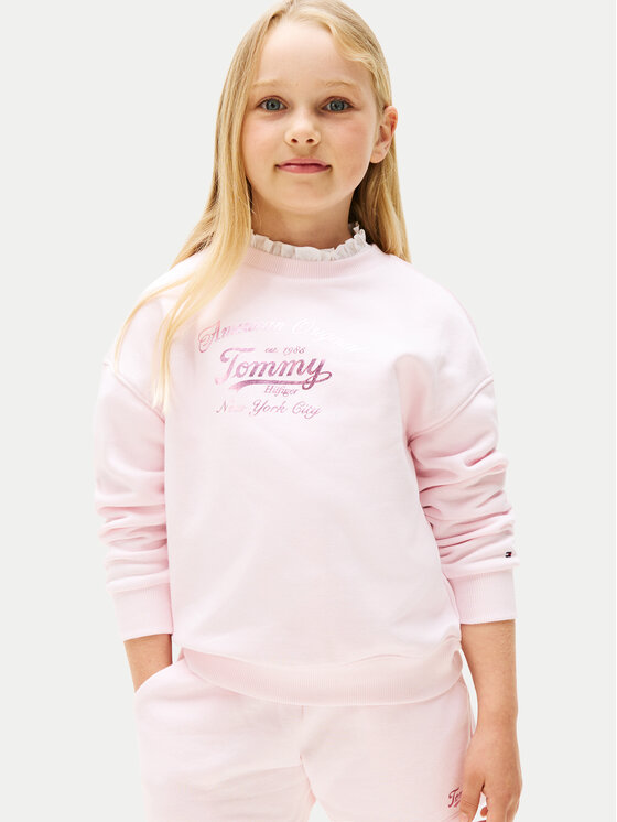 Tommy Hilfiger Tommy Hilfiger Bluza Script KG0KG08683 Różowy Regular Fit