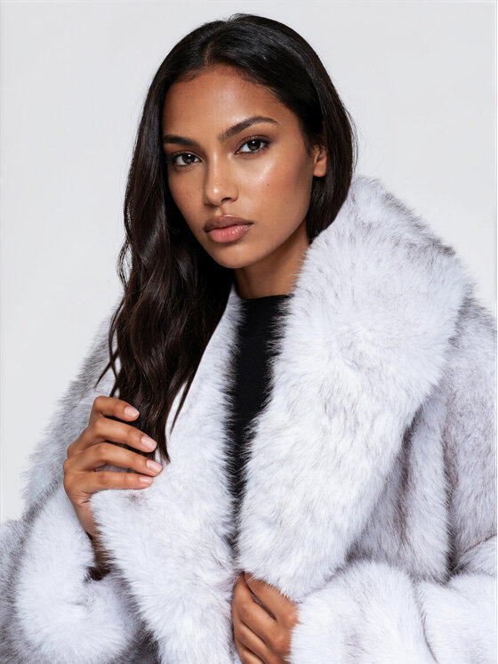 Ombre Ombre Futro OW-FR-E0003 Szary Oversize