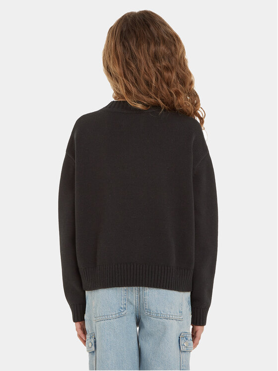 Calvin Klein Jeans Calvin Klein Jeans Džemper Fluffy Monogram IG0IG02220 Crna Regular Fit