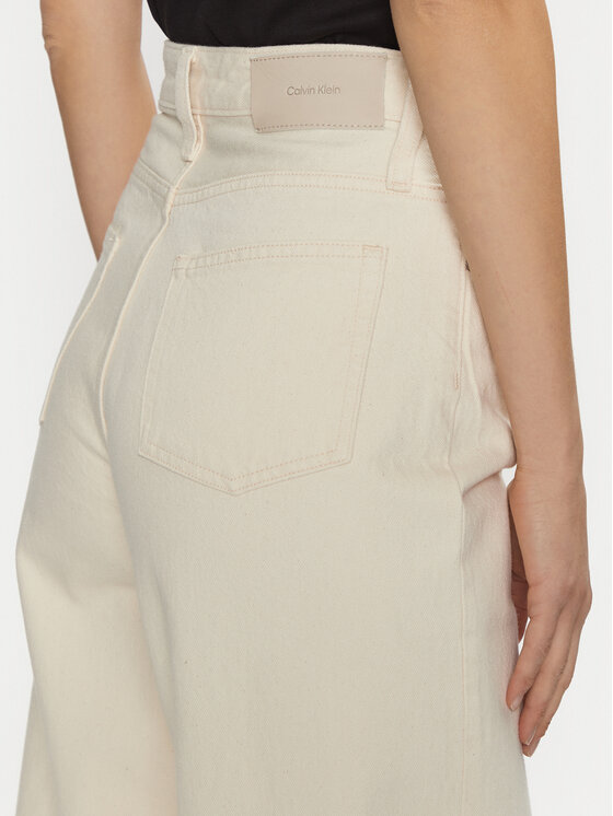 Calvin Klein Calvin Klein Traperice K20K208018 Écru Wide Leg