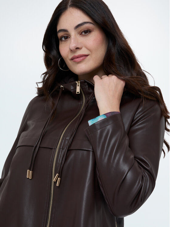 Fiorella Rubino Fiorella Rubino Giacca in similpelle R323T001297N022 Marrone Regular Fit