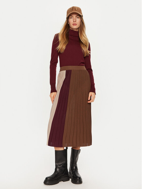 Weekend Max Mara Weekend Max Mara Rakott szoknya Virgin 2425306022 Bézs Regular Fit