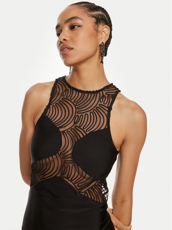 ROTATE ROTATE Cocktail obleka Tallia 112913100 Črna Slim Fit