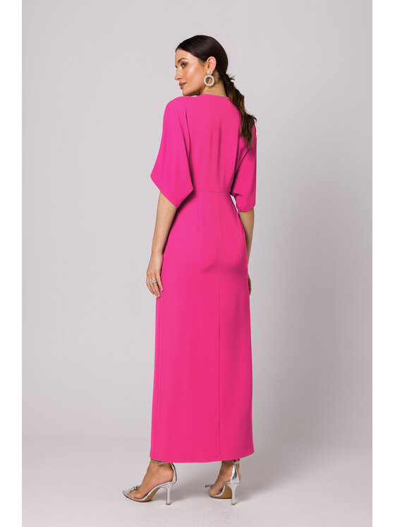 Makover Makover Sukienka codzienna K163 Różowy Modern Fit