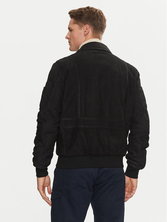 Aeronautica Militare Aeronautica Militare Μπουφάν από απομίμηση δέρματος 242PN948PL248 Μαύρο Regular Fit