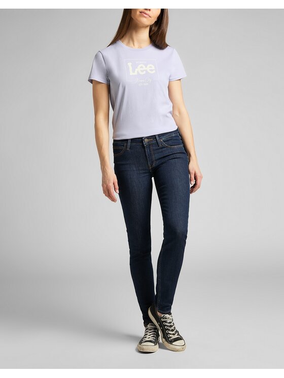 Lee Lee Jeansy Scarlett Solid Blue Granatowy Skinny Fit