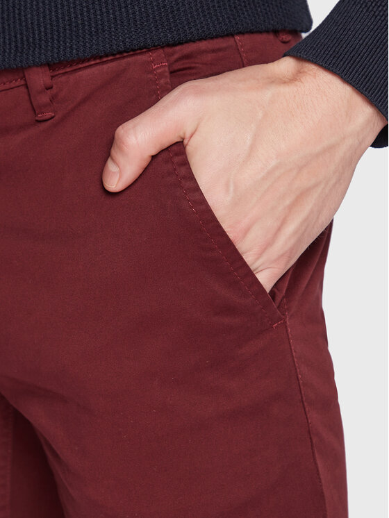 Pantaloni chino Schino 50470813 Bordeaux Slim Fit