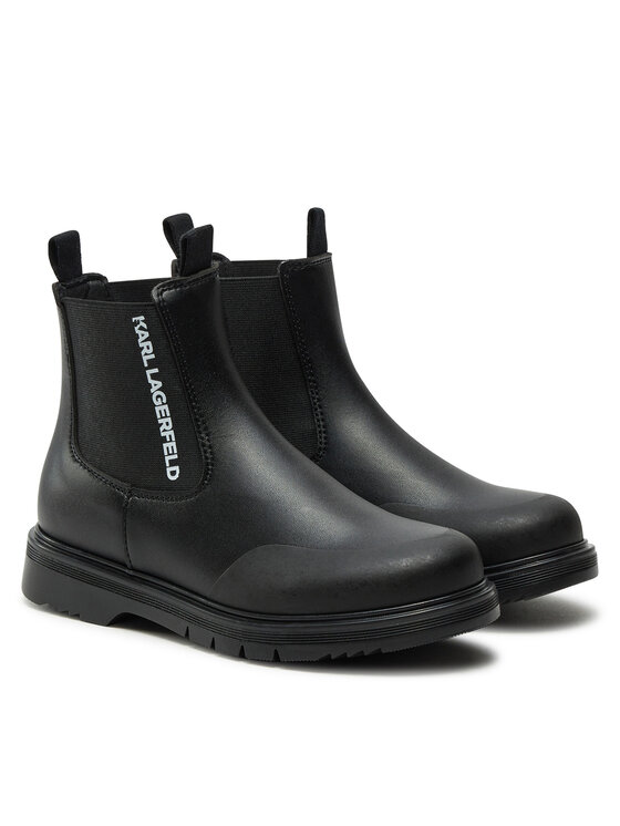 Karl Lagerfeld Kids Karl Lagerfeld Kids Kotníková obuv s elastickým prvkem Z30365 M Černá