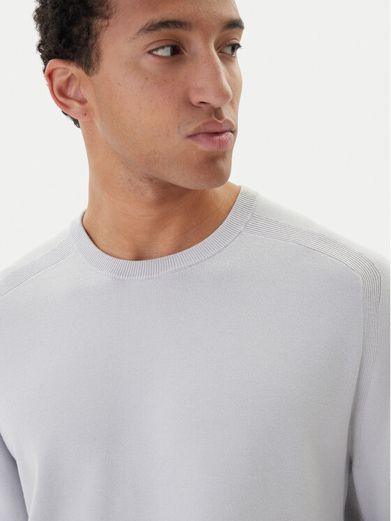 Calvin Klein Calvin Klein Sveter Ls Ck Tech Knit Crwnk LV040BM347 Sivá Regular Fit