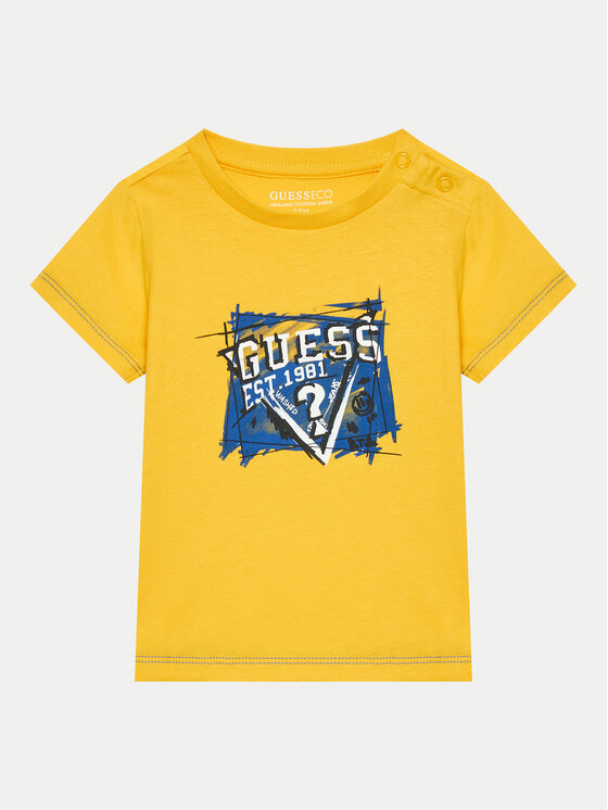 Guess Guess Тишърт N4YI00 K8HM4 Жълт Regular Fit
