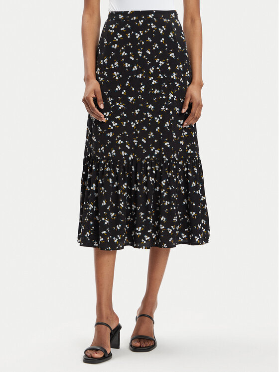 Tommy Jeans Midi sukňa DW0DW17873 Čierna Regular Fit