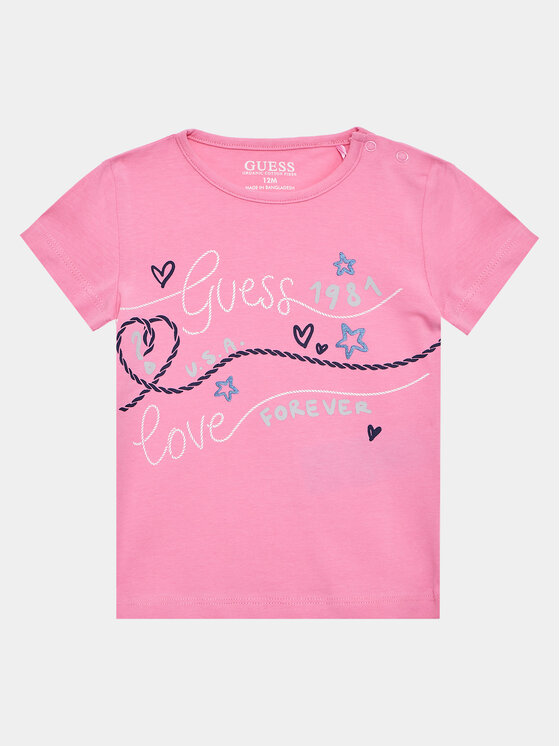 Guess Guess Тишърт A3GI02 K6YW1 Розов Regular Fit