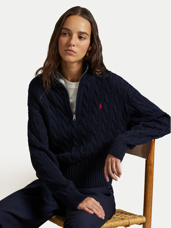 Polo Ralph Lauren Polo Ralph Lauren Sveter 211963467002 Tmavomodrá Relaxed Fit