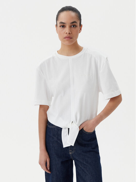 PINKO PINKO Tricou Tuca 105015 A2ID Alb Regular Fit