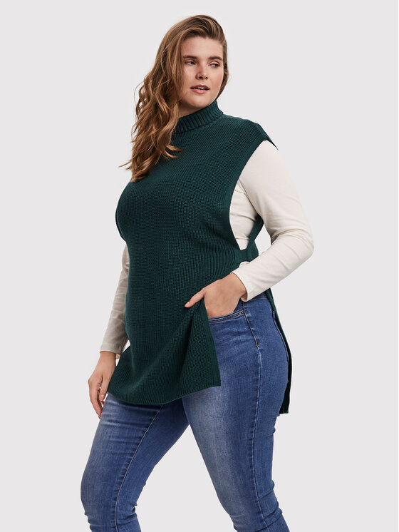 Vero Moda Curve Vero Moda Curve Svetr Myrna 10252749 Zelená Regular Fit
