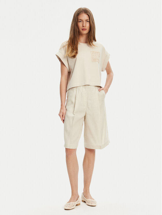 United Colors Of Benetton United Colors Of Benetton Majica 3IFVD10AF Bež Boxy Fit