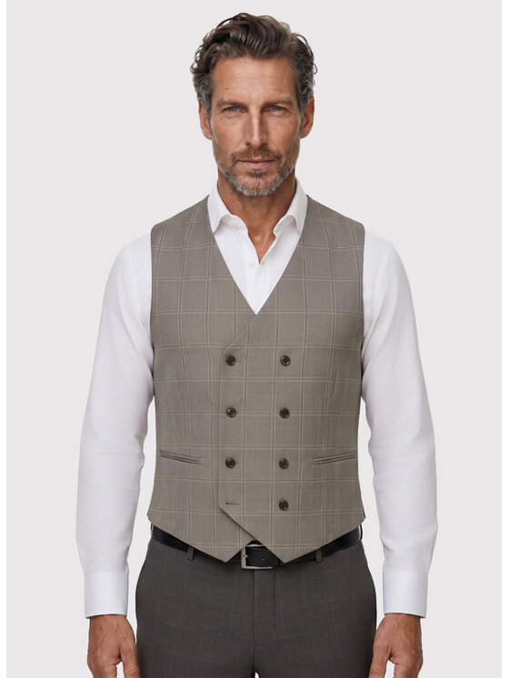 Pako Lorente Pako Lorente Kamizelka P26WF-8X-004 Brązowy Slim Fit