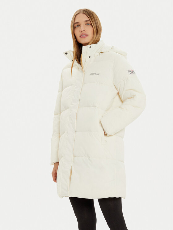 Guess Jeans Guess Jeans Winterjacke W4BL24 WGII2 Écru Regular Fit