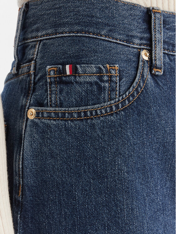 Tommy Hilfiger Tommy Hilfiger Jeansrock WW0WW45666 Dunkelblau Straight Fit