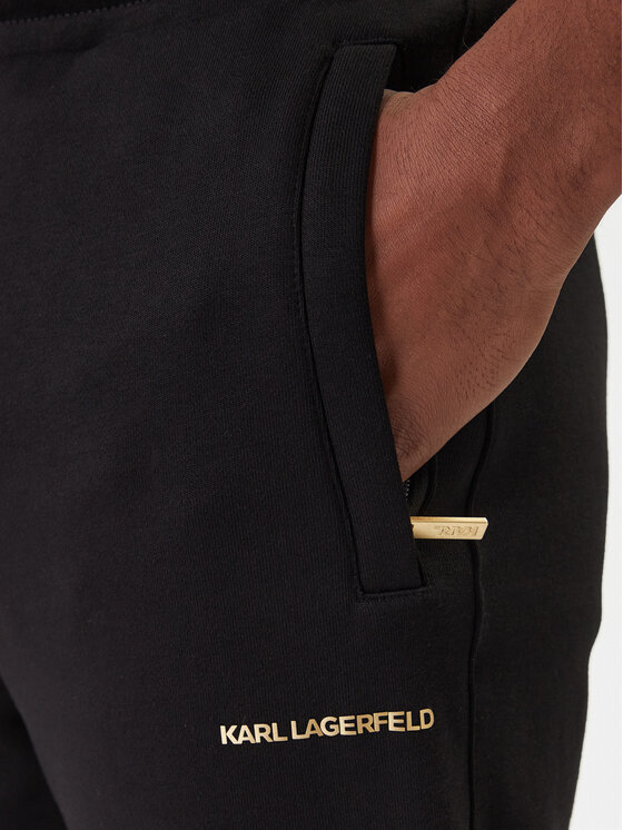 KARL LAGERFELD KARL LAGERFELD Teplákové kalhoty 705006 561910 Černá Regular Fit
