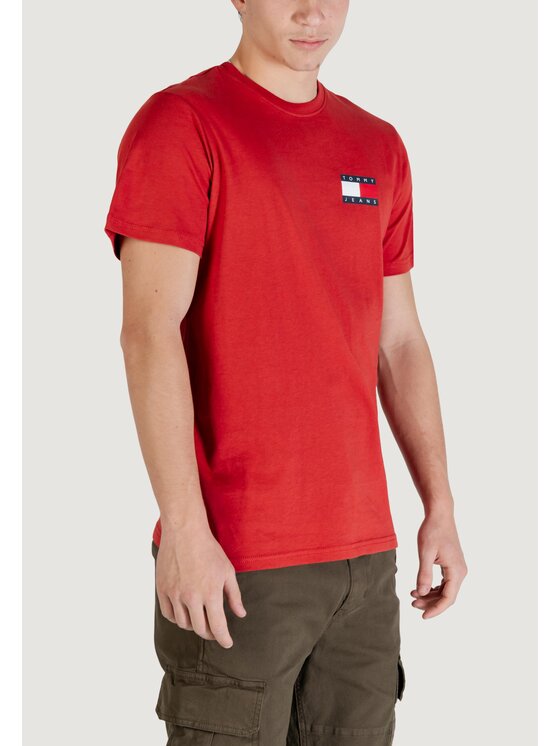 Tommy Jeans Tommy Jeans T-shirt TJM SLIM ESSENTIAL FLAG TEE EXT Rosso Slim Fit