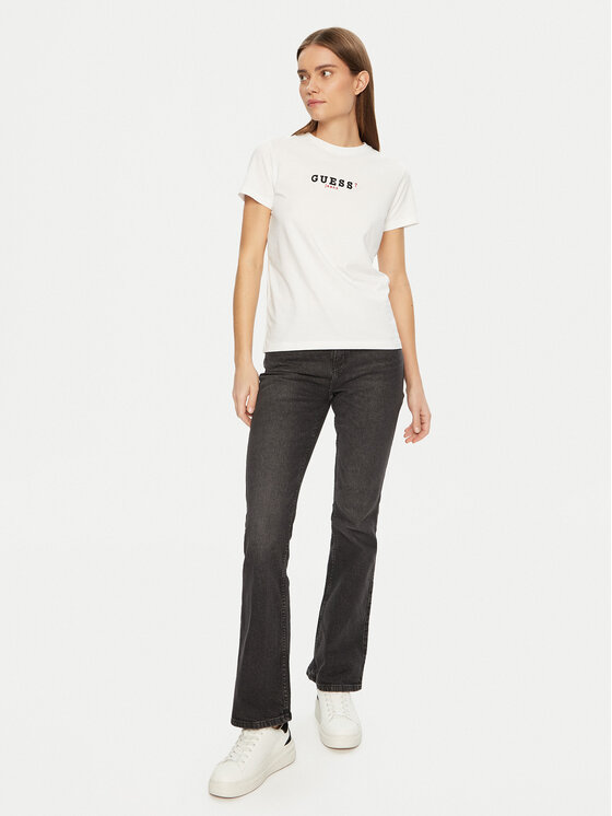 Guess Jeans Guess Jeans Marškinėliai W5RI54 J1314 Balta Regular Fit