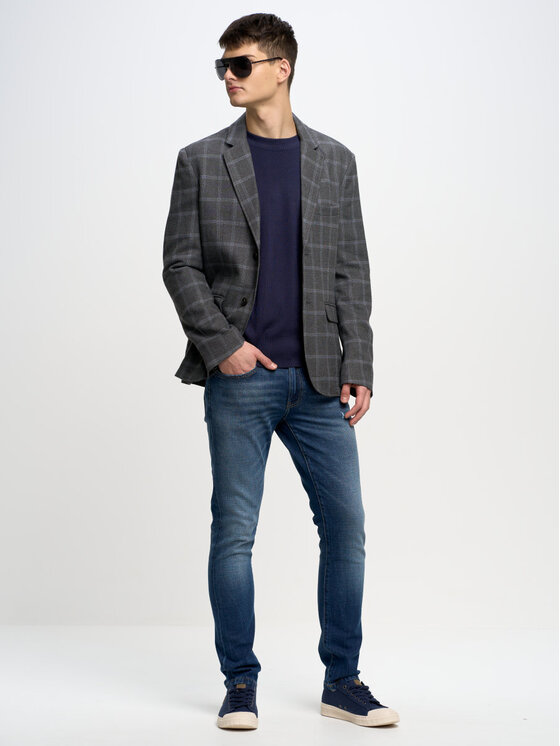 BIG STAR BIG STAR Sweter STAN_403_160 Granatowy Oversize