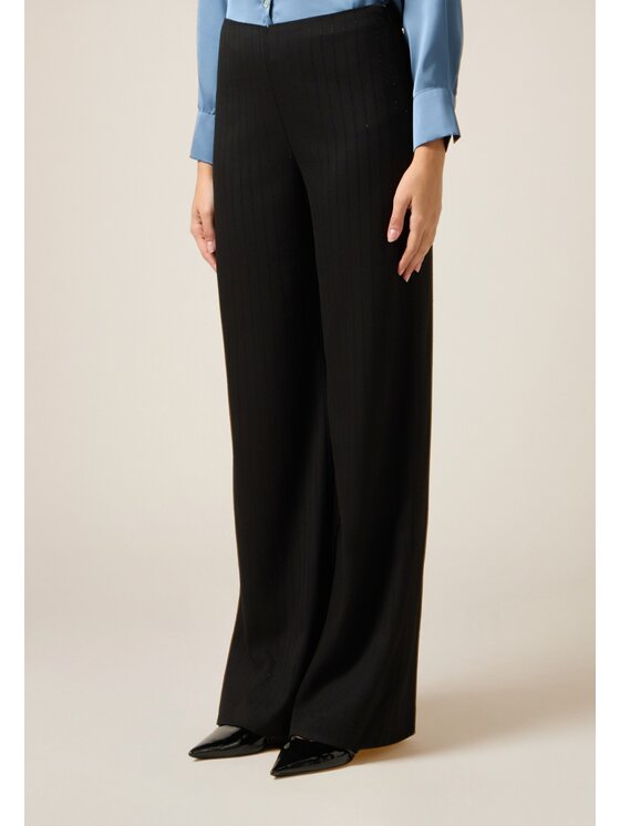 Oltre Oltre Pantaloni di tessuto P073R008997N033 Nero Baggy Fit