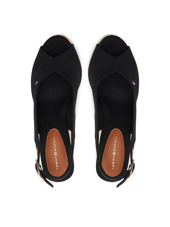 Tommy Hilfiger Tommy Hilfiger Espadrile Flag High Wedge Espad Slingback FW0FW08597 Negru