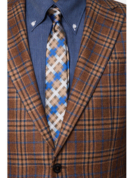Lancerto Lancerto Marynarka Palmdale MA099222000009 Brązowy Slim Fit