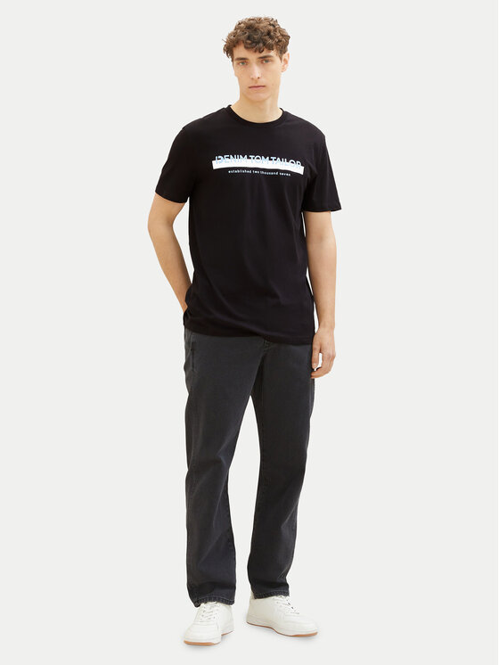Tom Tailor Denim Tom Tailor Denim Tričko 1037653 Čierna Basic Fit