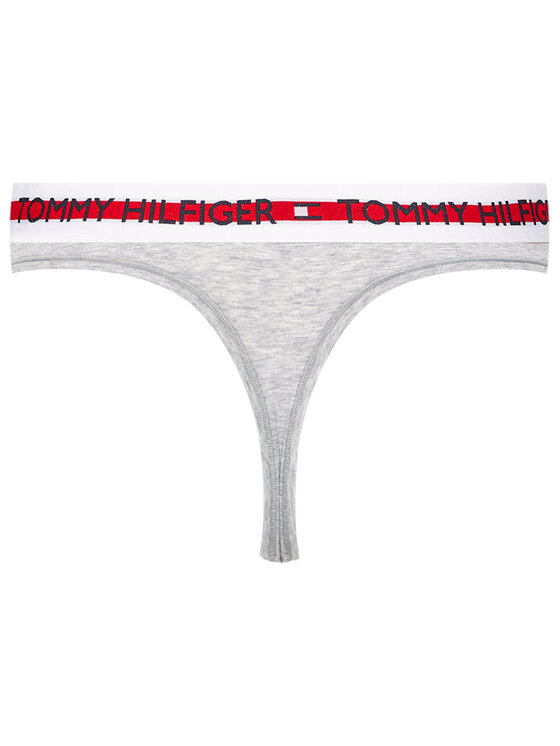 Tommy Hilfiger Tommy Hilfiger Kalhotky string Thong UW0UW02458 Šedá