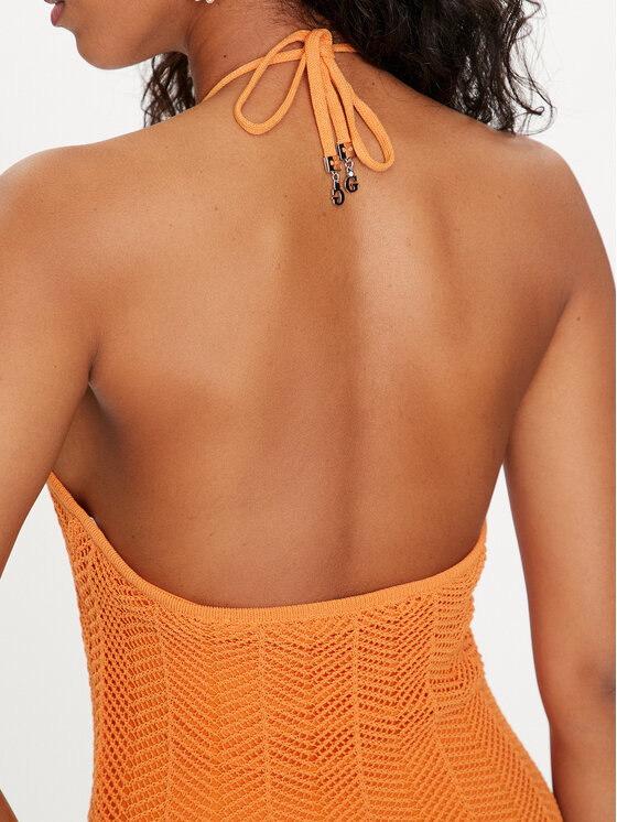 Guess Guess Každodenní šaty Sophie W4GK24 Z3E60 Oranžová Slim Fit