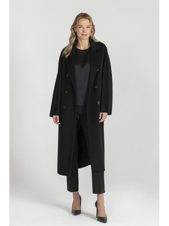Deni Cler Milano Deni Cler Milano Płaszcz T-DC-8053-E5-90-90-1 Czarny Loose Fit