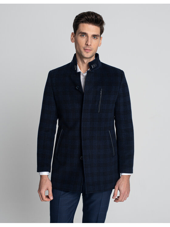 Borgio Borgio Płaszcz noto Granatowy Classic Fit