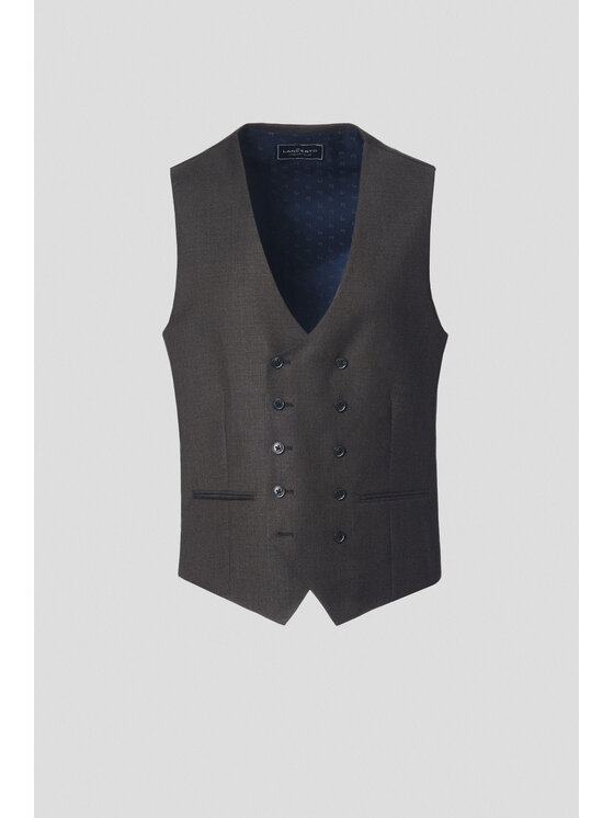 Lancerto Lancerto Kamizelka Trani KA073125000003 Brązowy Slim Fit
