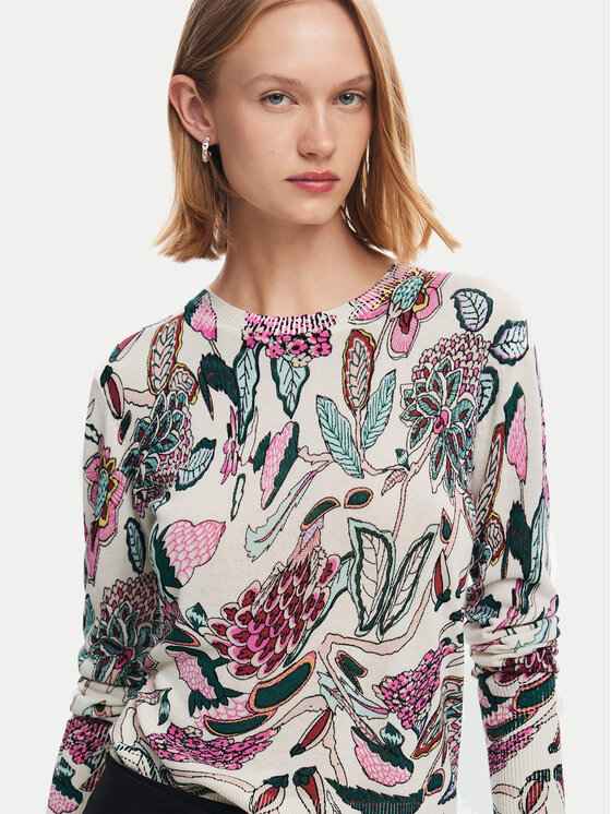 Desigual Desigual Džemper Manchester 24WWJF41 Šarena Regular Fit