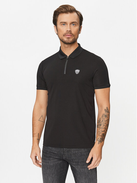 EA7 Emporio Armani Polo 8NPF13 PJRGZ 1200 Melns Regular Fit