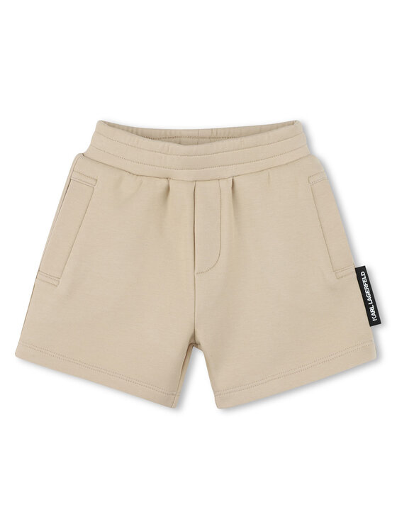 Karl Lagerfeld Kids Karl Lagerfeld Kids Комплект от тениска с яка и къси панталони Z30501 M Бежов Regular Fit