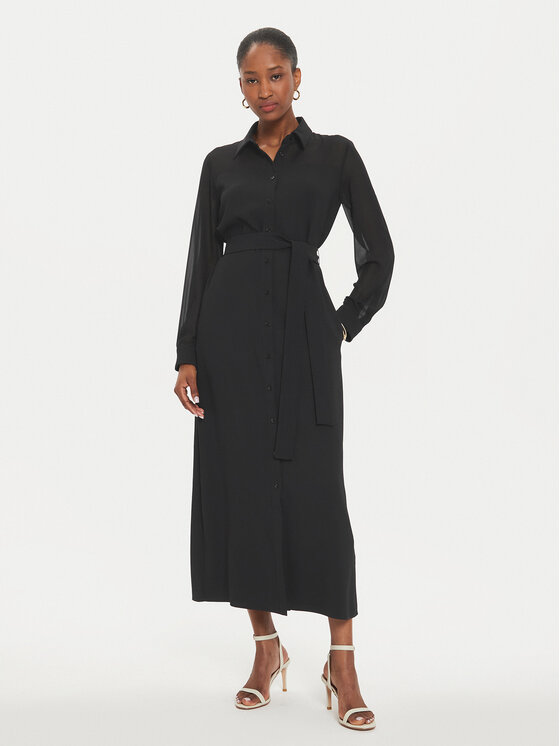 Marella Marella Rochie tip cămașă Uruguay 2423226113 Negru Regular Fit