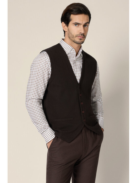 Lancerto Lancerto Kamizelka Lior SW073225000093 Brązowy Regular Fit
