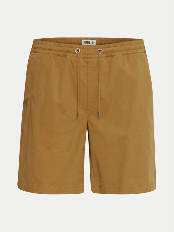 Solid Solid Kratke hlače iz tkanine 21108168 Rjava Regular Fit