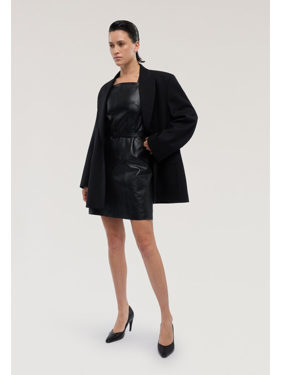 Trussardi Trussardi Sukienka skórzana 7876A001827N033 Czarny A-Line Fit