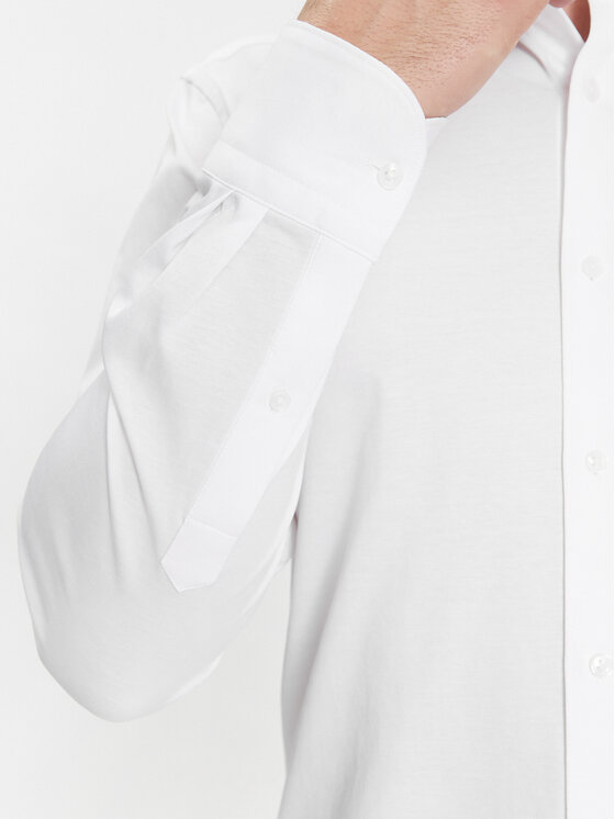 Tommy Hilfiger Tommy Hilfiger Риза Cl Knitted Solid Sf Shirt MW0MW34247 Бял Slim Fit