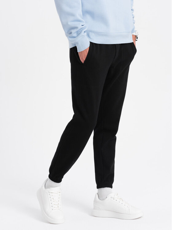Ombre Ombre Teplákové kalhoty OM-PASK-0143 Černá Carrot Fit