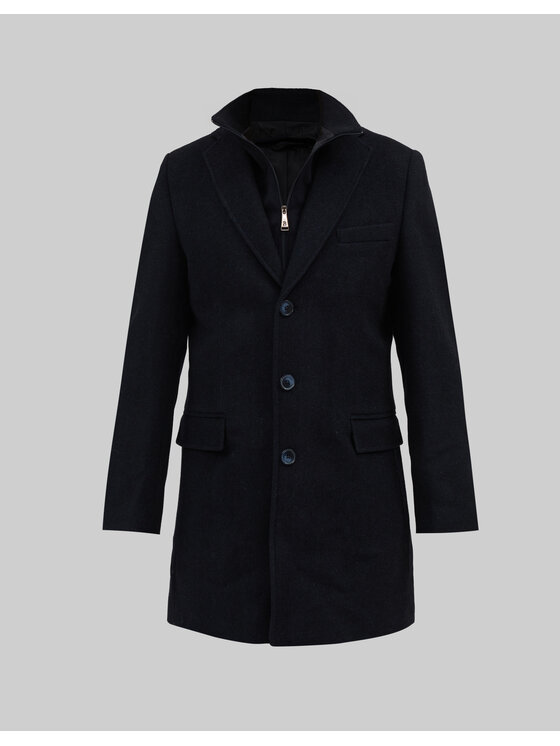 Borgio Borgio Płaszcz zimowy sorianello_g Granatowy Slim Fit